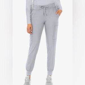 Med Couture Insight Scrub Pants Medium Cloud Gray 6 Pocket Stretch Tapered Leg